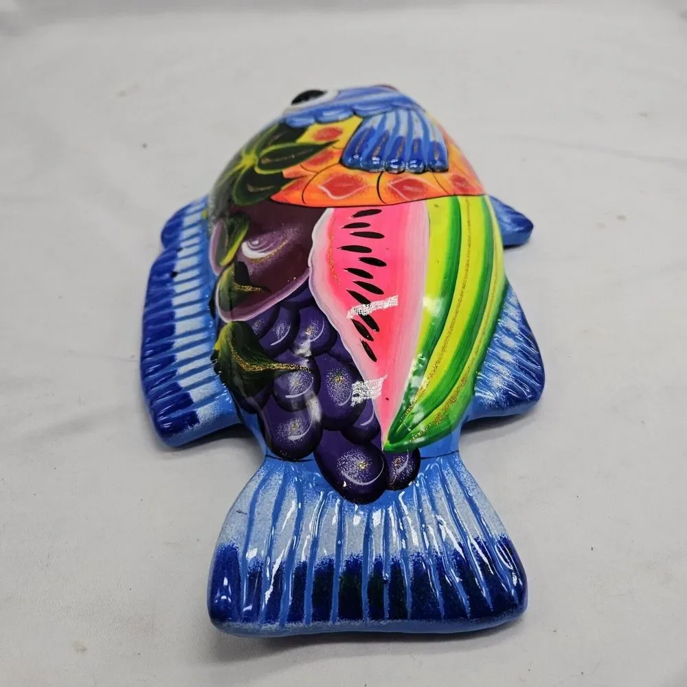 Vintage Ceramic Fish Wall Decor Large‎ Beige Brown Realistic Whimsical Bluegill - Picture 5 of 9